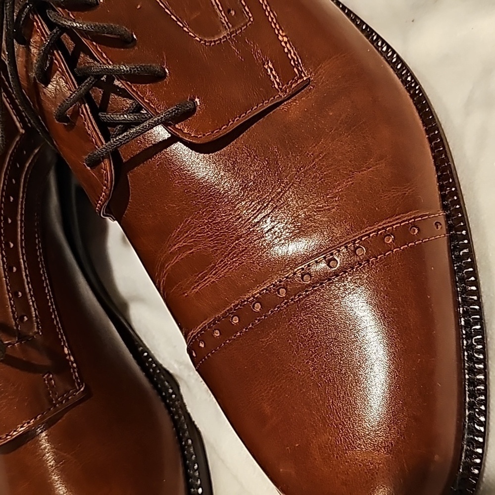 Johnston & Murphy signature series sheepskin cap toe Oxford derby size 10 - Picture 2 of 8